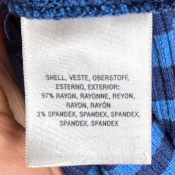 Maeve Anthropologie Bisevo Ribbed Blue Striped Maxi Dress Sleeveless Petite S - Picture 16 of 16